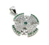 Sterling Silver Pave Stone Jerusalem Cross Pendant